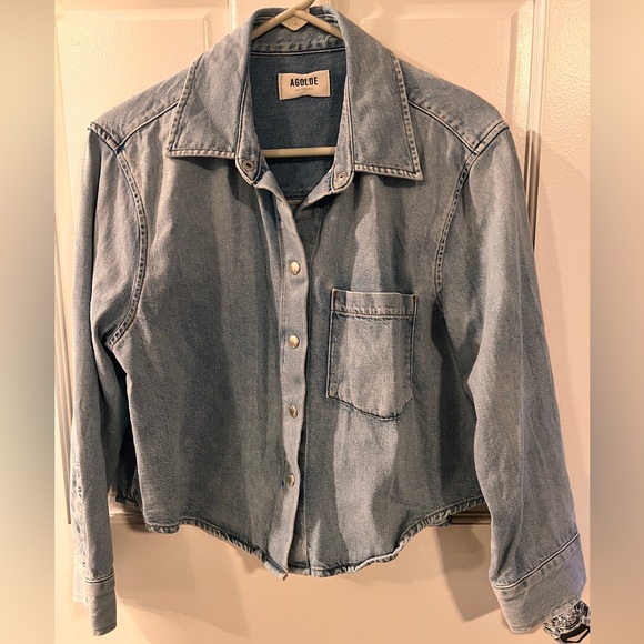 Agolde Classic Blue Denim Shirt - Picture 1 of 3